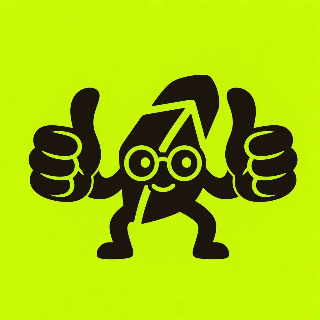 Leaf with giant thumbs up